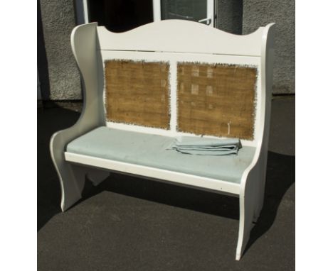 A painted pine bench.
