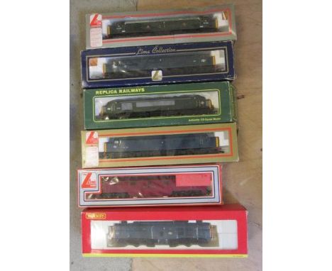 Six locomotives by Lima and Hornby comprising B.R. Class 40, B.R. Class 31, B.R. Class 45, B.R. Class 59, and two B.R. blue C