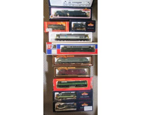 Ten diesel locomotives by Bachmann, Hornby, Lima and Mainline, comprising Class 06, Class 08, Class 40, Class 46, Class 60 an