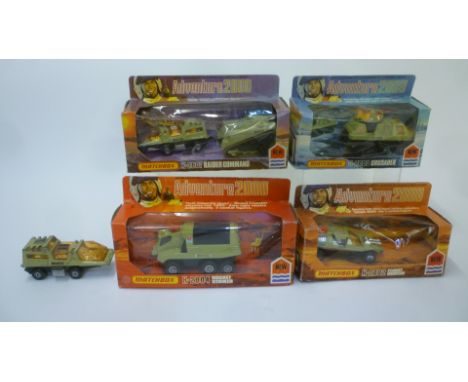 Four Adventure 2000 Series Models K-3001, K2002, K2003, K2004, all boxed, G-E, and another unboxed model, G (5) (Est. plus 21
