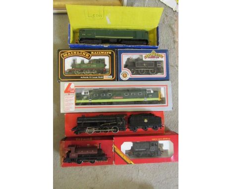 Seven locomotives by Triang, Hornby and Lima comprising Hornby Dublo three rail Co-Bo, and 8F repainted, Lima B.R. Class 55, 