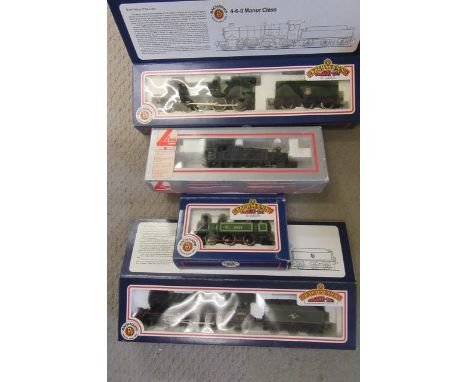 Bachmann B.R. J72 tank, B.R. V2 Class B.R. Manor Class and Lima B.R. 45XX tank, all items boxed, F-G (Est. plus 21% premium i