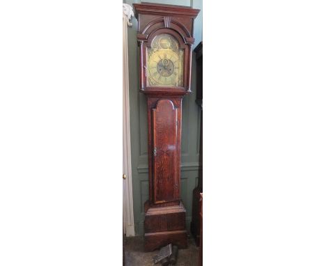&nbsp; &nbsp; &nbsp;Longcase clock by J Shepard Sheffield. Brass dial with the four seasons in the spandrels. Contained in an