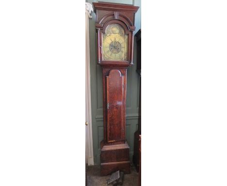 &nbsp; &nbsp; &nbsp;Longcase clock by J Shepard Sheffield. Brass dial with the four seasons in the spandrels. Contained in an