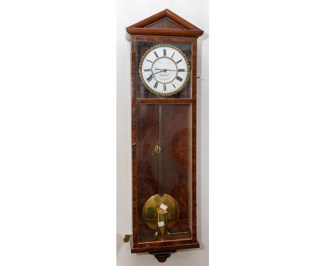 A good Austrian Vienna wall clock by Alex Foincczi Wien with winding system Dial marked Remontoir System Brauswetter. Two pie