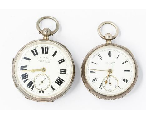 An engine turned silver pocket watch, , the dial inscribed "G. Aaronson, Manchester," Chester 1913 and a Victorian engine tur
