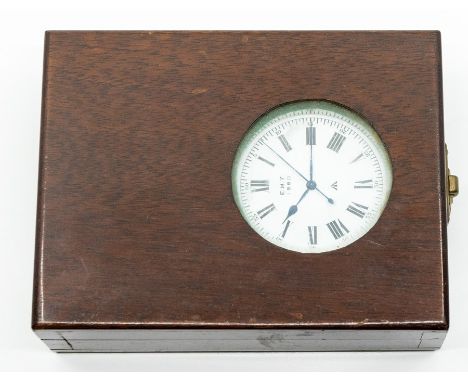 A Ministry of Defence issue nickel cased chronometer pocket watch with jewelled movement, dated April 1975, the white enamel 