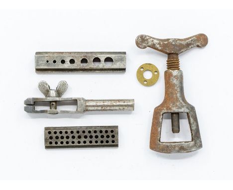 Clockmakers tools Screw extractor small vice and gauges