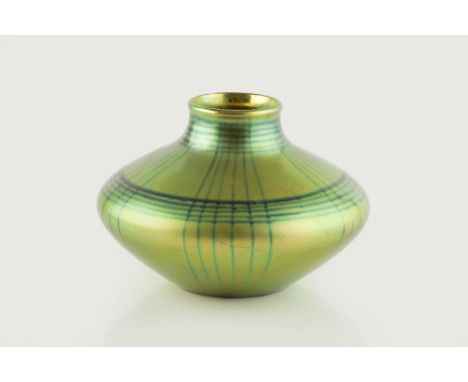 Zsolnay Pecs Vase irridescent manufacturer's mark 10cm high.