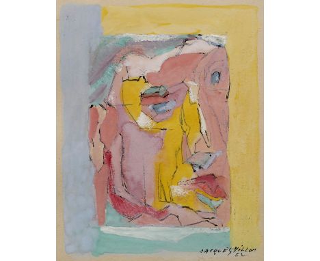 Jacques Villon (1875-1963) Self Portrait signed and dated (lower right) pen and gouache 12.5cm x 10cm.