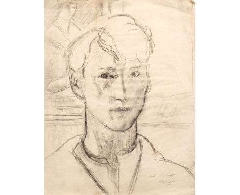 Philip Naviasky (1894-1983) Self Portrait signed and inscribed in pencil (lower right) charcoal on paper 46.5cm x 36.5cm, unf
