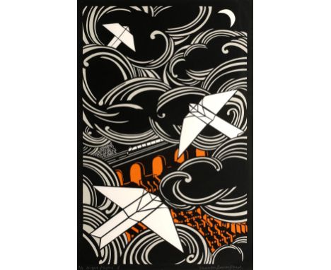 Sharifa Brooks Read (Contemporary) Night Flyers II 2/5, signed, titled and numbered  silkscreen 56cm x 37.5cm.