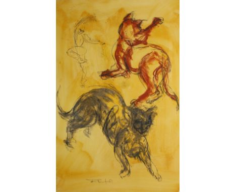 Tom Merrifield (b.1932) Buster and Nagy lithograph 75cm x 49cm.