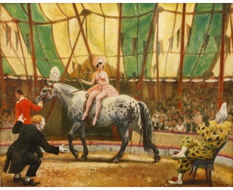 Laura Knight (1877-1970) The Trick Act lithograph 41.5cm x 52.5cm.