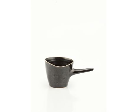 Lucie Rie (1902-1995) and Hans Coper (1920-1981) Pouring vessel, circa 1960 black glaze with white rim impressed potter's sea