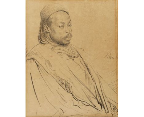 Augustus John (1878-1961) Portrait of an Arabic Gentleman signed in pencil  pencil on paper 26.5cm x 21.5cm. Provenance: Coll