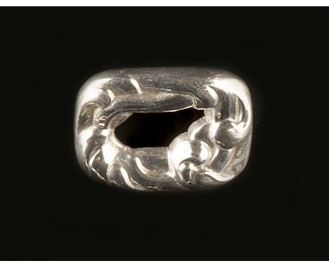 Georg Jensen Panel brooch stylised foliate form numbered 31 signature circa 1910-1925 stamped '830' 2.6cm across.