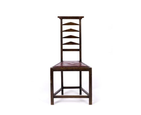 Glasgow School Chair, in the manner of Herbert MacNair oak, ladder back 97.5cm high.