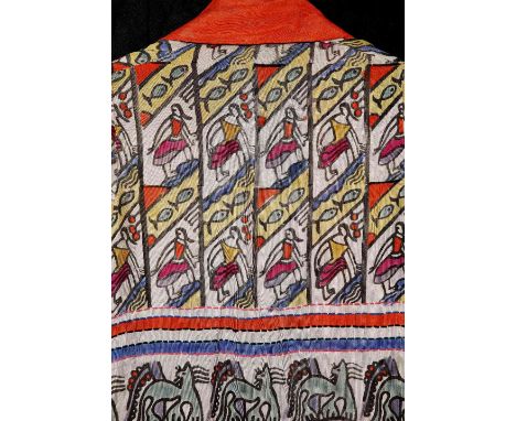 Percy Wyndham Lewis (1882-1957) for The Rebel Art Centre or Omega Workshops Robe, circa 1914 embroidered and block-printed si