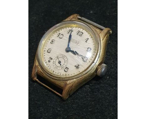 A vintage Olma wrist watch in rolled gold case (ticking when tested) 