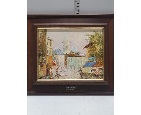 A framed oil on board by M Church 32x38cm, shipping unavailable 