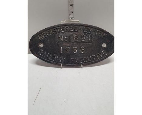 A cast iron railway engine plaque 