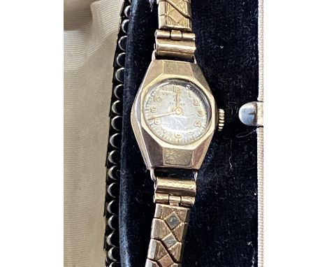 A ladies 9ct gold ladies cocktail watch 