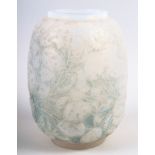 A Lalique "Monnaie du Pape" pattern vase, 9" high (damages to base)