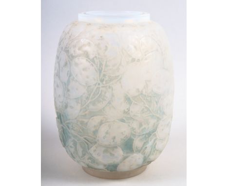 A Lalique "Monnaie du Pape" pattern vase, 9" high (damages to base)