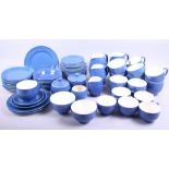 A Moorcroft blue glazed part combination service, sixty pieces approx