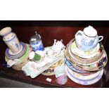 A KPM blue and white stein, a quantity of Royal Doulton "Matsumai" pattern plates, mixed plates