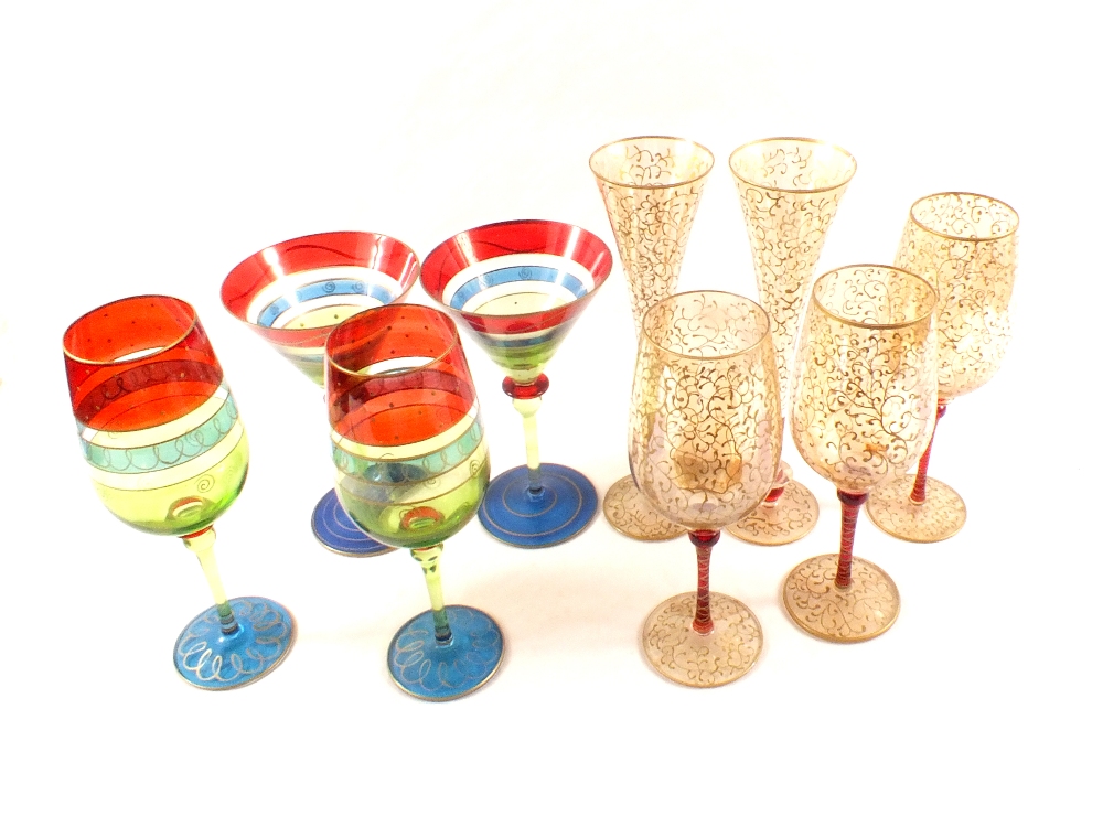 Various decorative drinking glasses