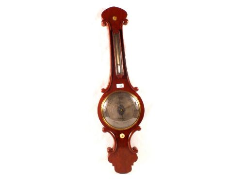 A 19th Century mahogany banjo barometer by Benett, Greenwich