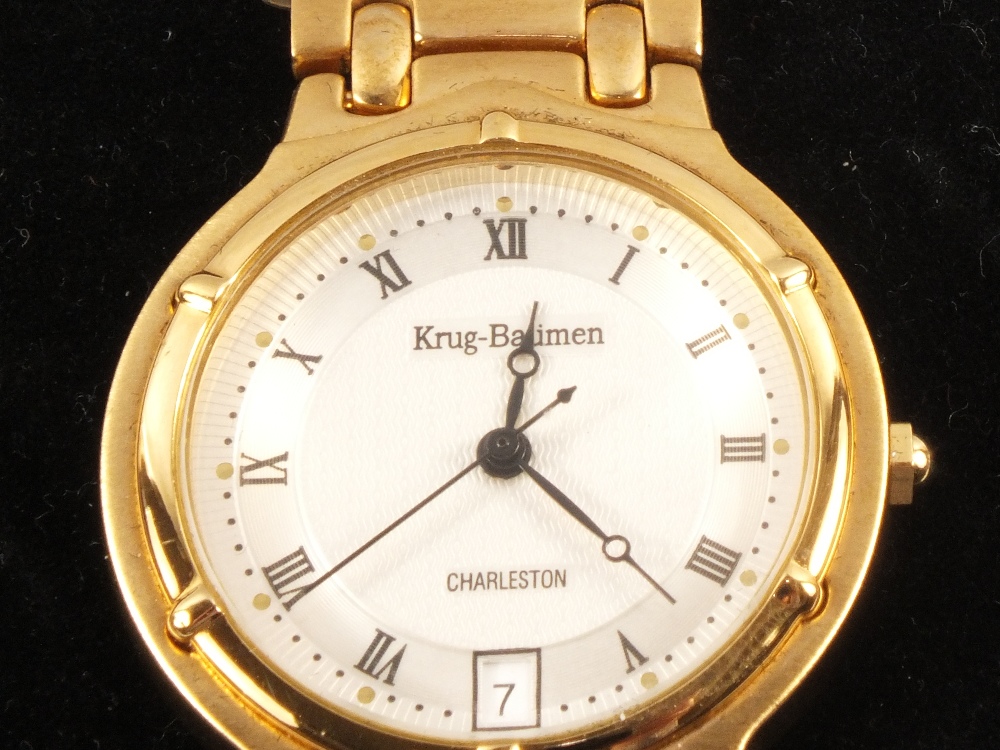 An 18ct gold electroplated KrugBaumen Charleston gents wristwatch