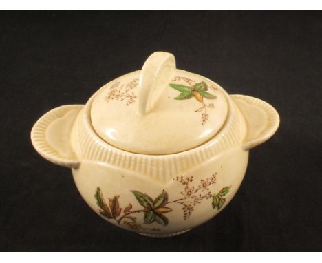 A Clarice Cliff floral preserve pot, Reg No.840070