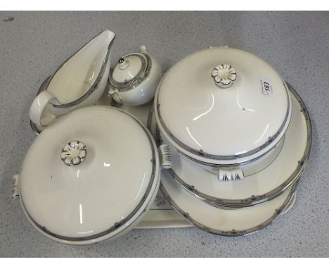 A Wedgwood Amherst part dinner and tea set (two trays)