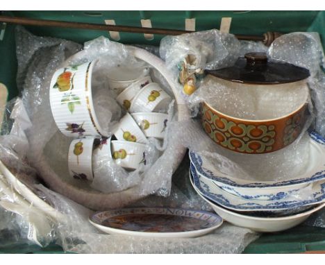 Various china and sundries including Royal Worcester oven proof (two boxes)