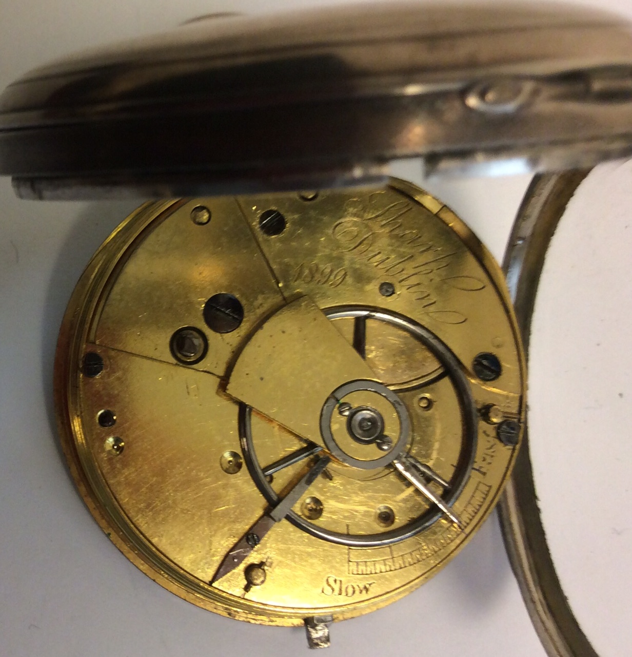 SHARP OF DUBLIN, A VICTORIAN SILVER OPEN FACE POCKET WATCH Hallmarked London, 1875 and the Irish