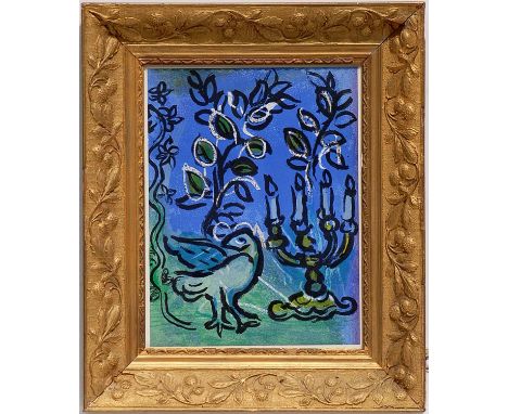 MARC CHAGALL 'Candlestick', original lithograph 1962, printed by Mourlot, Cramer ref 49, 33cm x 25cm.