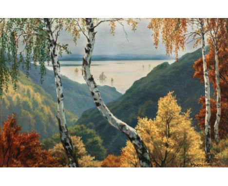 Magnus Weidemann (Hamburg 1880 - Keitum/Sylt 1967). Blick vom Falkenstein auf die Elbe. 1910. Öl/Lw., 53,5 x 79 cm, r. u. sig