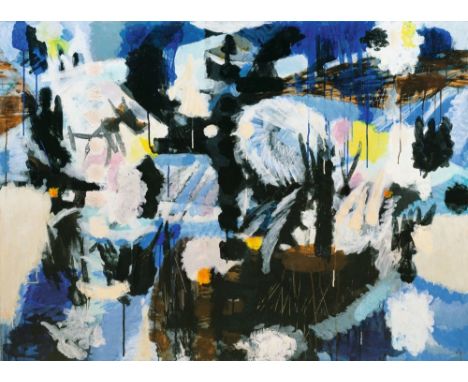 Karl Kluth (Halle/Saale 1898 - Hamburg 1972). Claridenstock. 1961. Öl/Hartfaser, 100 x 140 cm, r. u. monogr. und dat. K61, ve