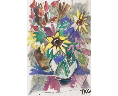 Friedrich Karl Gotsch (Pries/Kiel 1900 - Schleswig 1984). Blumenstrauß. 1951. Gouache, 77,5 x 51,5 cm, r. u. monogr. FKG, l. 