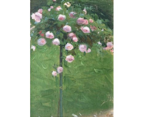Otto Heinrich Engel (Erbach/Odenwald 1866 - Glücksburg 1949). Rosenstock. Öl/Lw./Karton, 41 x 29 cm, r. u. sign. OHE. - Plein