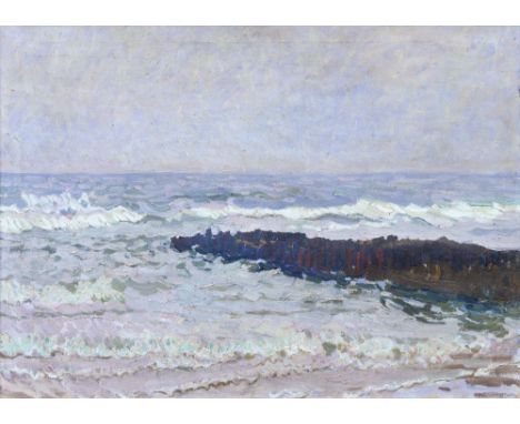 Arthur Illies (Hamburg 1870 - Lüneburg 1952). Sylt I. 1908. Öl/Lw., 59,5 x 80,5 cm, verso sign. und dat. Arthur Illies Sept. 