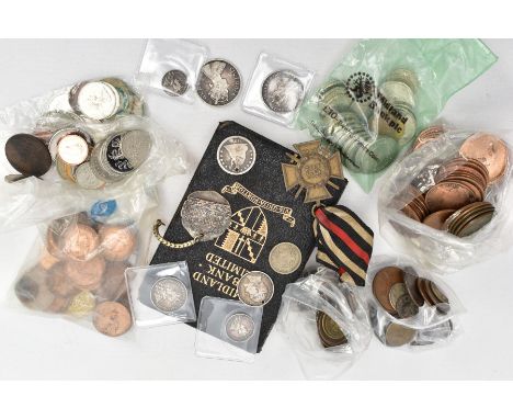 A BOX OF MIXED WORLD COINS,  to include 1916 Canada 10 and 25 cent coins, Australia 1911 two shillings,West Africa 1913 sixpe