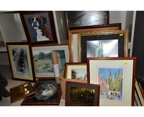 PAINTINGS AND PRINTS ETC, to include a portrait of Princess Diana, signed J. Stanton, oil on canvas, approximate size 60cm x 