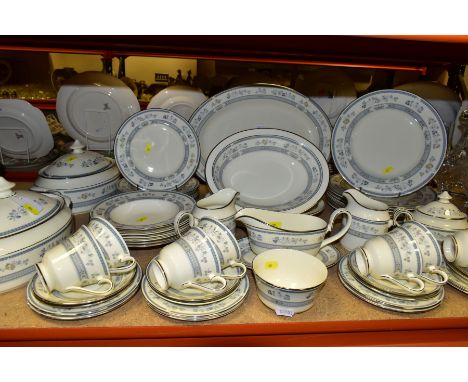 A MINTON PENROSE DINNER SERVICE, comprising eight 27cm plates, eight 20cm plates, eight 16.5cm plates, eight cups and saucers