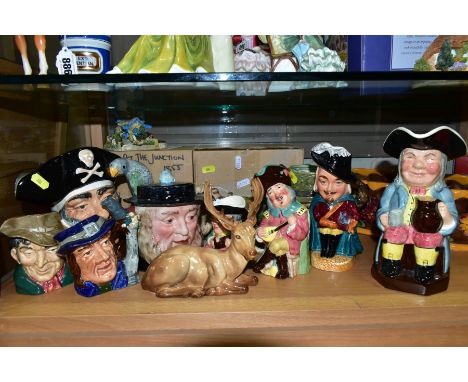 A GROUP OF ROYAL DOULTON, BESWICK AND OTHER CERAMICS, including a Royal Doulton Long John Silver D6335 large character jug, a