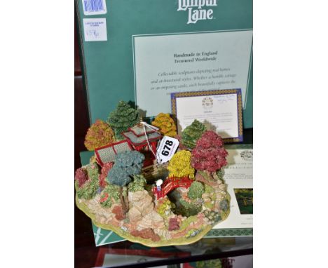 A BOXED LIMITED EDITION LILLIPUT LANE SCULPTURE, Reflections of Jade 012 No. 1376/3950, with deeds, certificate and leaflet (