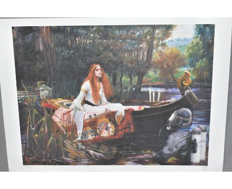 MASON STORM (BRITISH 1966) 'LADY OF SHALOTT', a modern take of the John William Waterhouse Pre-Raphaelite classic image limit